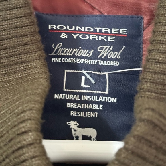 Roundtree & Yorke Men’s Brown Luxurious lambswool Zip Up Vest Brown size Large - Picture 6 of 9